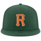 Custom Green Orange-White Stitched Adjustable Snapback Hat